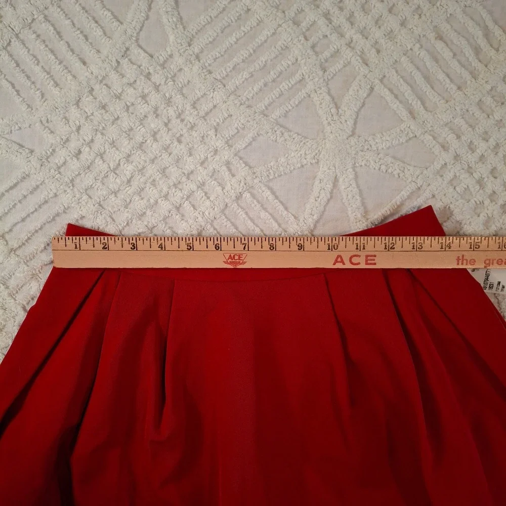 Pink‎ Tartan Tiffany Red Pleated A-Line Stretch Skirt Womens Size 8 Pockets NWT